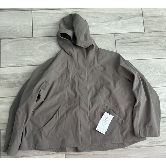 LULULEMON RepelShell Cinch-Back Rain Jacket Beige Women's US Size 14 BZ - Picture 1 of 2